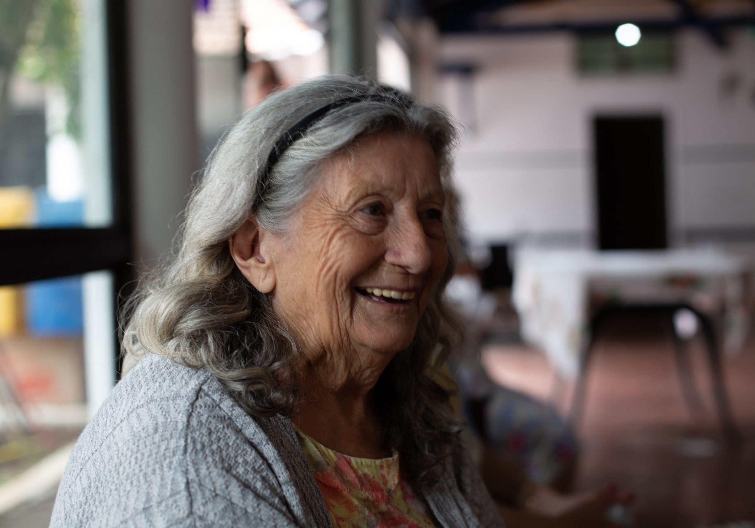 older woman smiling stock image